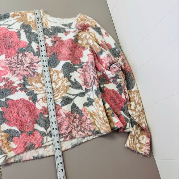 Joie Floral Sweater Size 3XL XXXL Multicolor Womens Soft Cozy Boxy Pullover - Picture 8 of 8